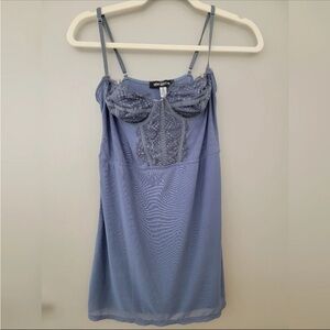 Urban Outfitters Modern Love Coquette Bustier Corset Blue Lace Slip Dress Size M
